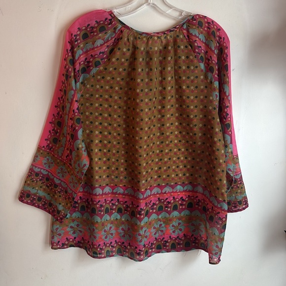 Natural Life | Boho & Bubbles Tunic w/bright florals & Tassels M - Picture 5 of 5